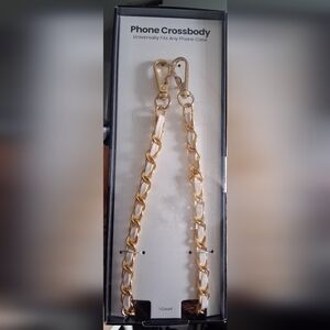 Phone Crossbody Strap, Gold and Ivory
